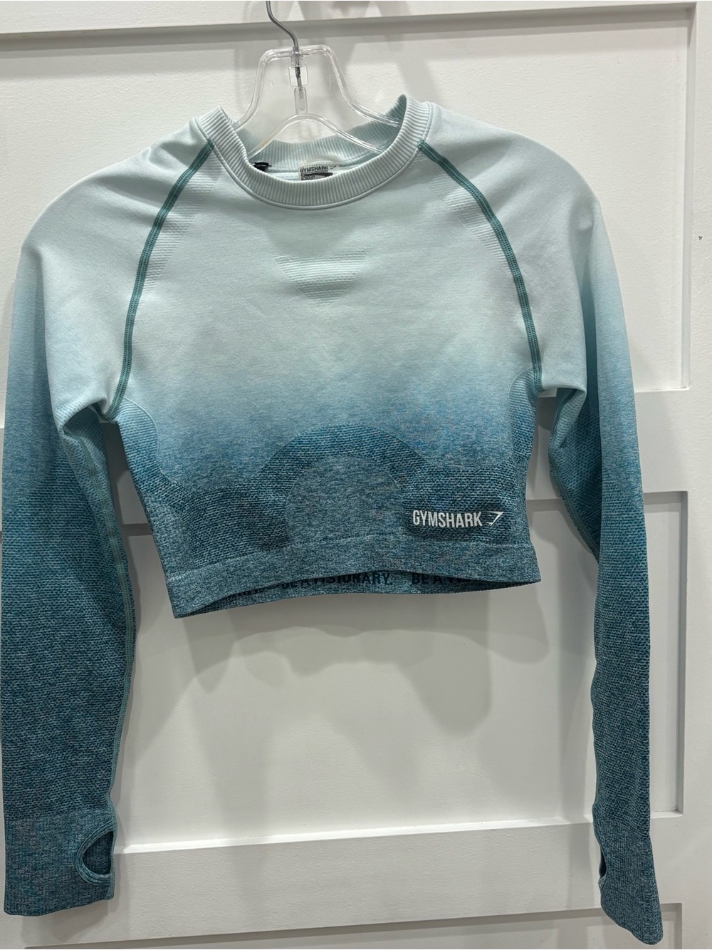 Gymshark Teal Ombre Long-Sleeve Crop Top